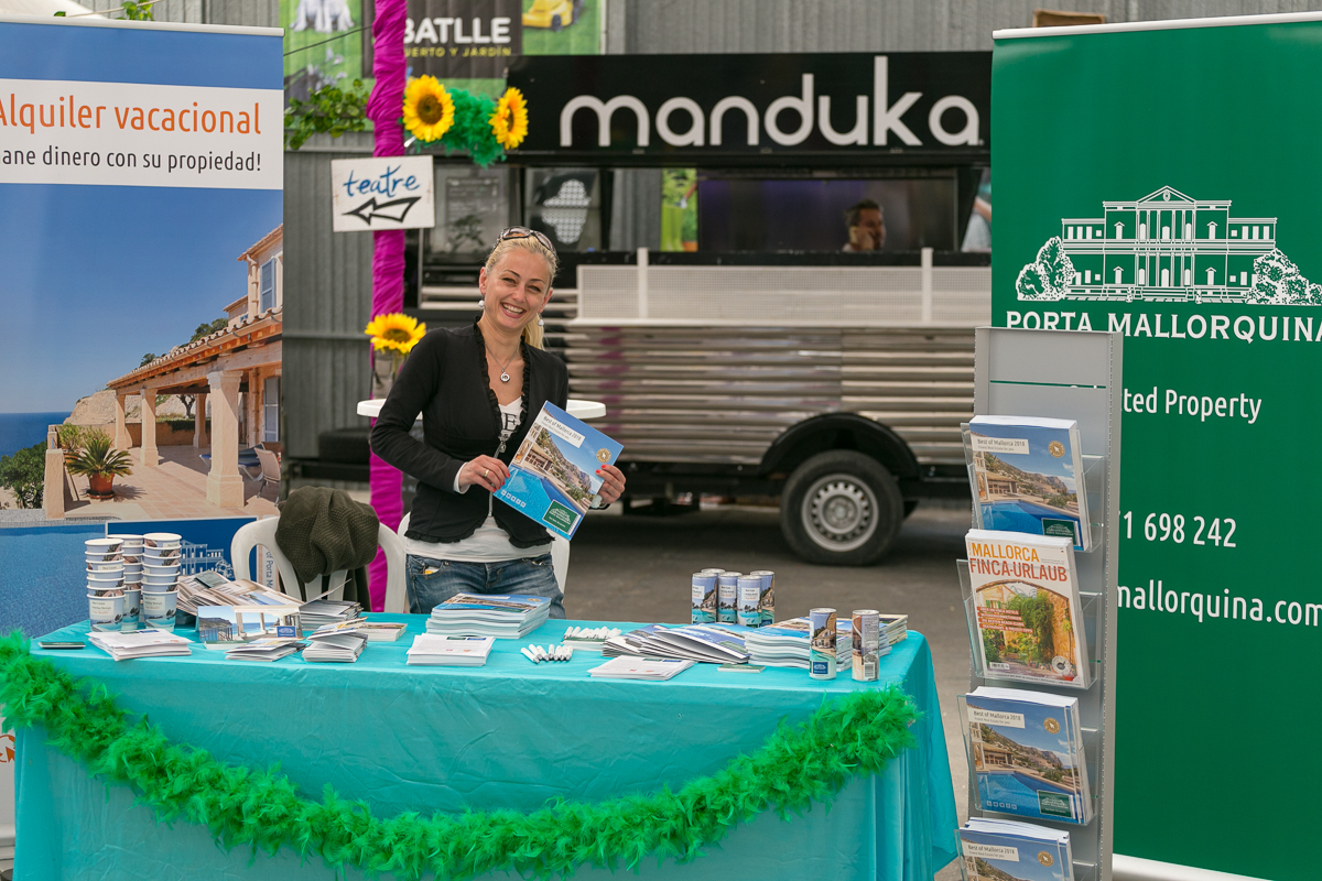 Real estate consultant Anna Petrova at the Porta Mallorquina and Porta Holiday stand