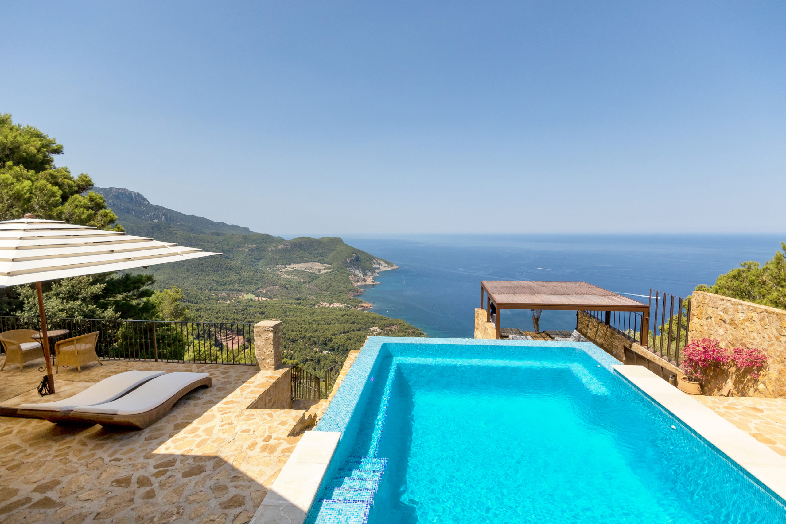 A first-class sea view is paid significantly higher. And properties with a pool are also more expensive than properties without.