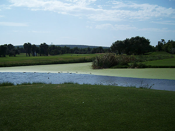 Starting from hole 9 many water obstacles determine the course.