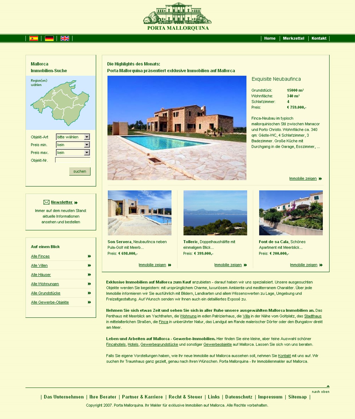 sito web antiguo de Porta Mallorquina