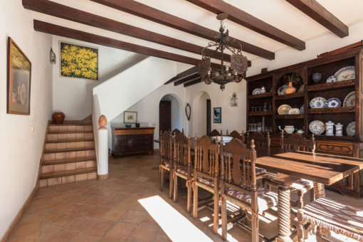 Rustic dining area