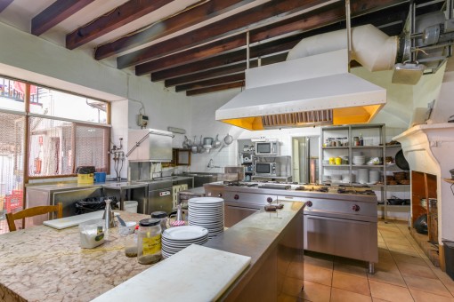 Spacious restaurant kitchen
