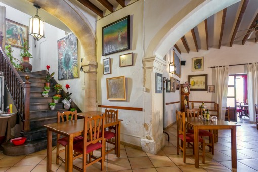 Dining area with staircase