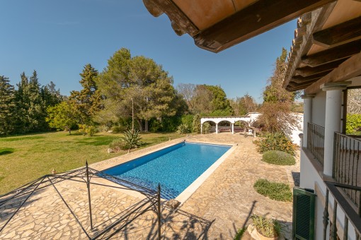 View to the pool area