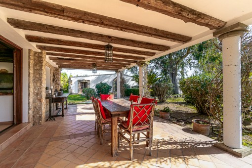 Large terrace with dining area