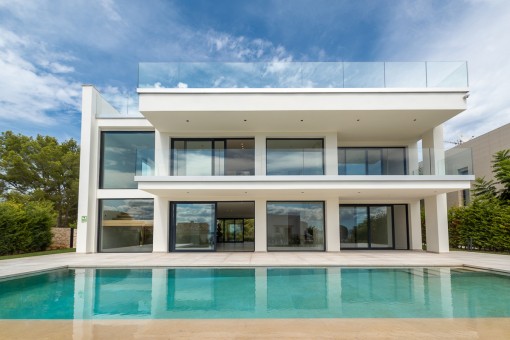 Exterior view with pool area