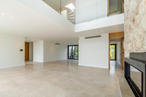 Modern, open-plan living area