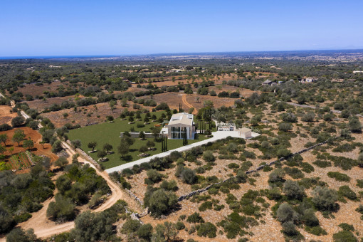 The finca from a birds-eye view