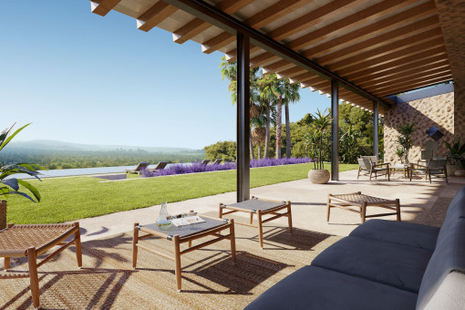 Covered terrace and garden