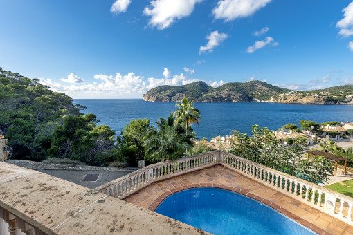 Splendid sea views of the villa in Camp de Mar