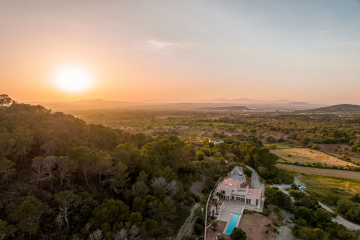 Bird's eye view in the evening