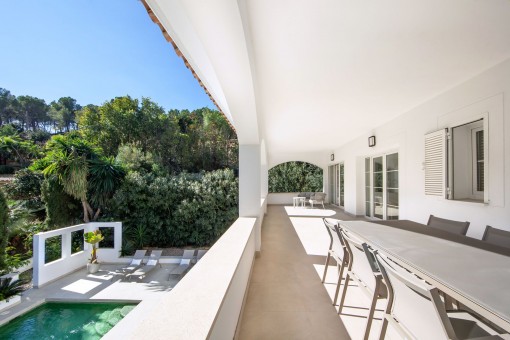 Upper terrace with wonderful pool views