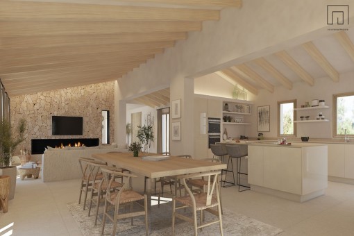 Open plan living area