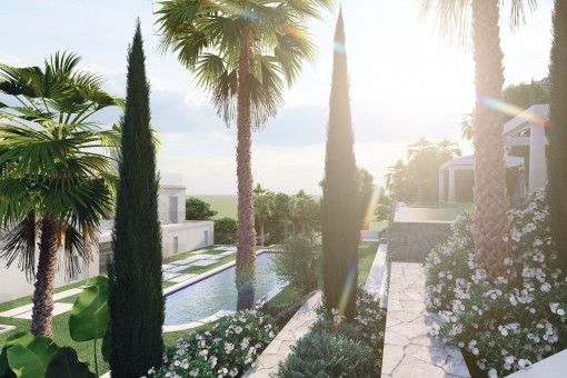 Mediterranean garden with pool