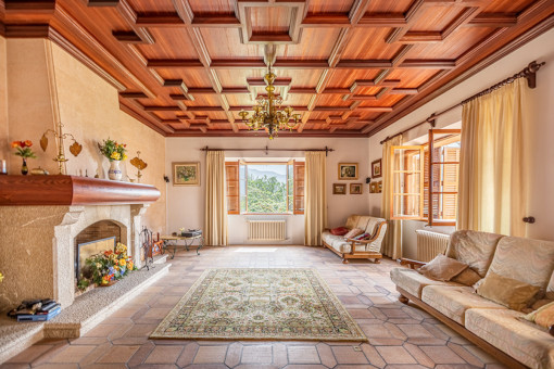 Cozy living area with fireplace