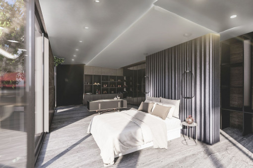 Bedroom with dressing area