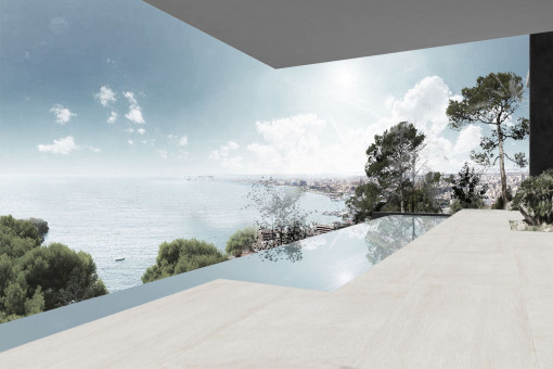 Pool and sea views