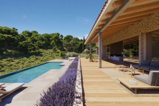 Paradieslike terrace and pool area