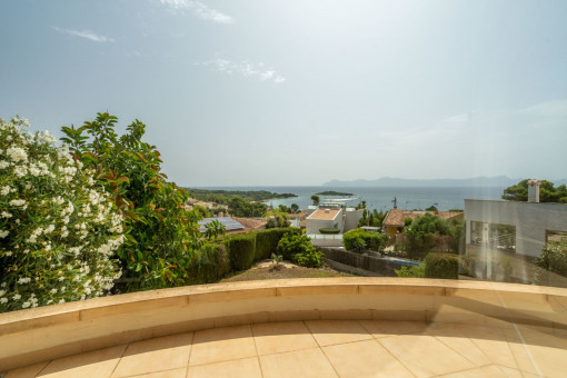 Balcony with sea views