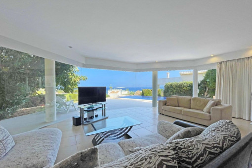 Living area with mediterran sea views