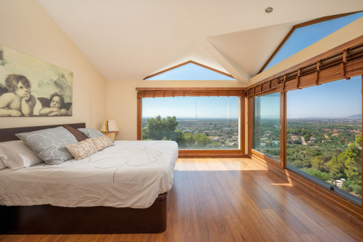 Bedroom with unique landscape views
