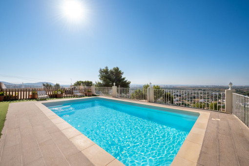 Terrace and pool area