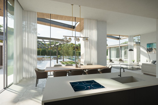 Elegant dining area and kitchen
