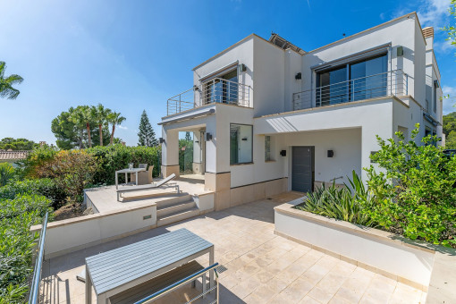 Modern villa with various terraces