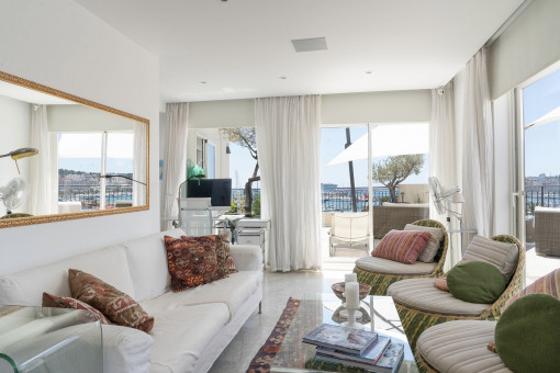 Bright living room with panoramic view