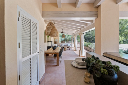 One of the many terraces