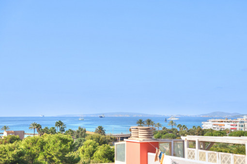 Private rooftop terrace with sea view