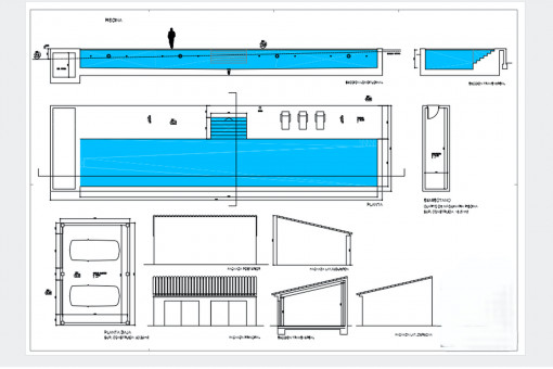 Pool and garage for two cars