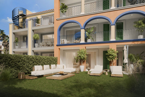 Private garden included with every ground floor apartment