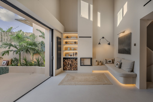 Fireplace in the living area