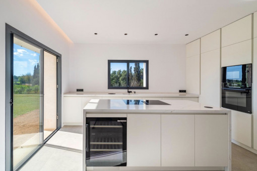 Kitchen with central cooking island