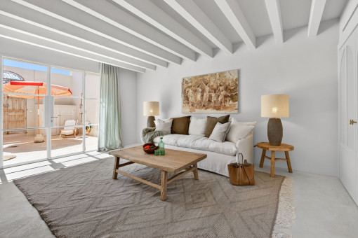 Living room with access to the patio