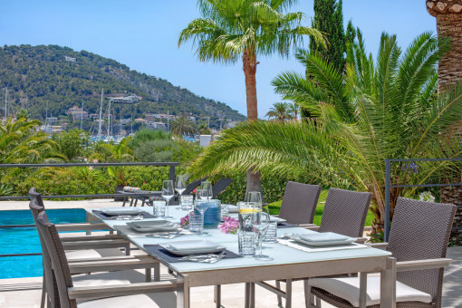 Terrace with pool view