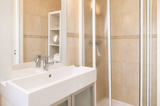 Bathroom with shower on the upper floor