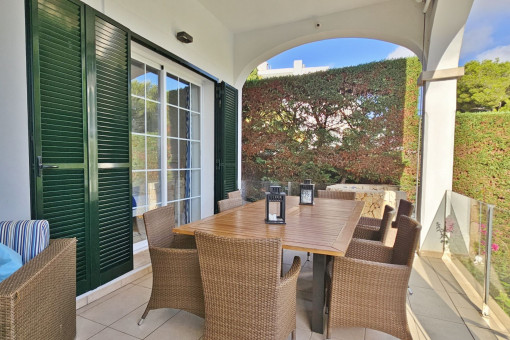 Covered terrace at the house