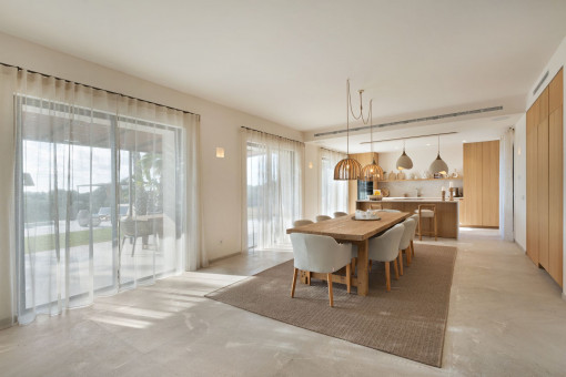 Dining area with kitchen