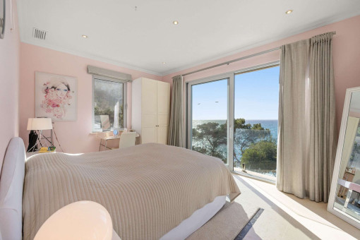 Bedroom with floor-to-ceiling windows