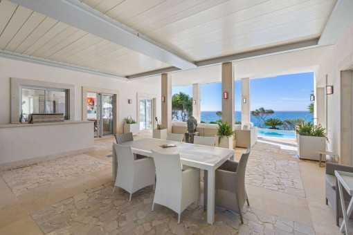 Covered terrace with view