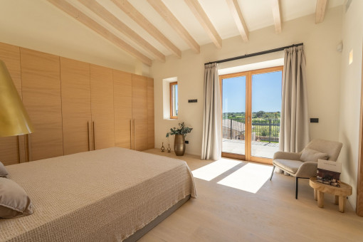 Bright bedroom filled with natural light