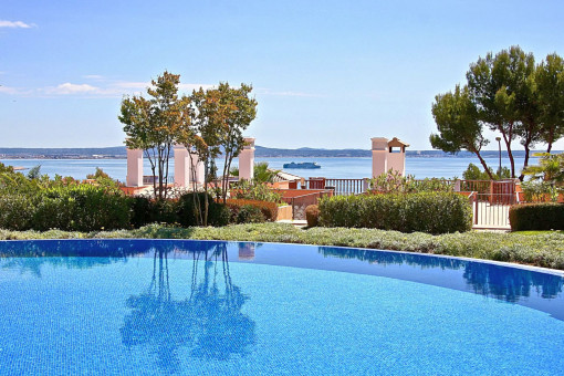One of the three communal pools with sea views