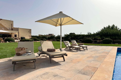 Sun loungers by the pool