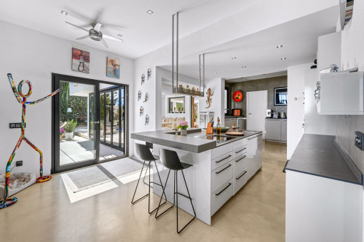 Modern kitchen with open-plan living concept