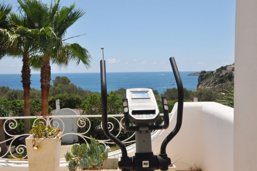Fitness area with views of the greenery