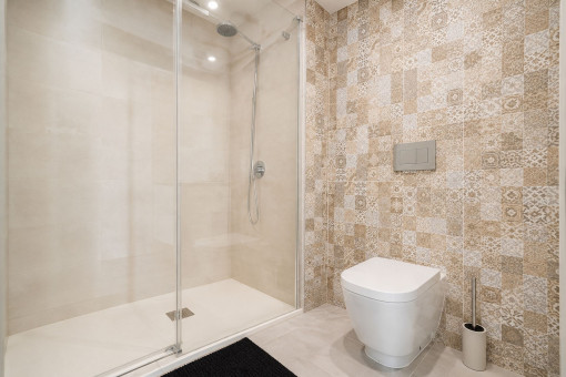 Modern bathroom with walk-in shower