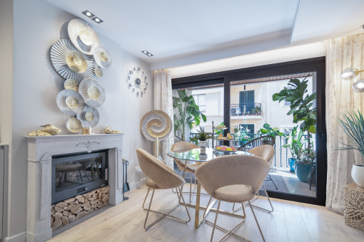 Cozy Dining Area with Balcony Access