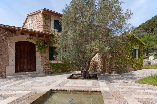 Authentic finca with Mallorcan courtyard and olive tree